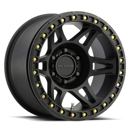 (set of 4) Method MR106 Beadlock Matte Black | 17x9" -44mm | 8x6.5in Wheel