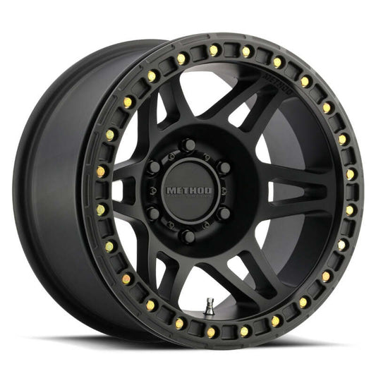(set of 4) Method MR106 Beadlock Matte Black | 17x9" -44mm | 8x6.5in Wheel
