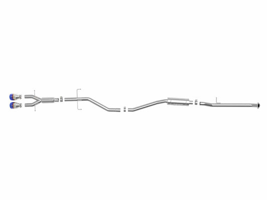aFe Takeda 2.5in 304 SS Cat-Back Exhaust System w/ Blue Tips 17-20 Honda Civic Si Sedan I4 1.5L