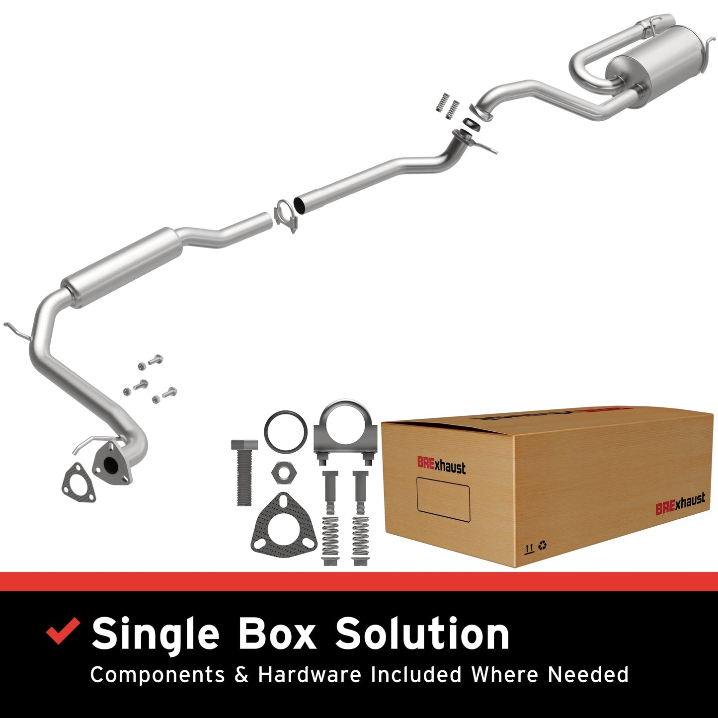 BRExhaust 2009-2013 Honda Fit 1.5L Direct-Fit Replacement Exhaust System