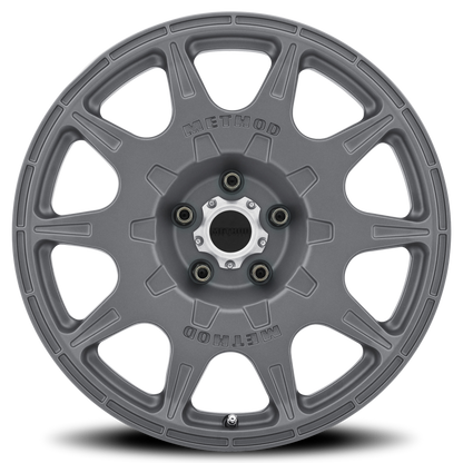 (set of 4) Method MR502 Rally Titanium | 17x8" +38mm | 5x114.3mm Wheel