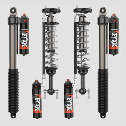 Fox 2.5 Performance Elite Adjustable Coilover w/ Reservoir + Rear Shocks Set w/0-2.5" lift - 2015-2020 Ford F-150 4WD