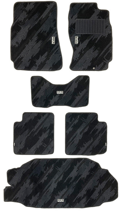 HKS Floor Mat (Monotone Oil Color - 6 Piece Set) - Nissan Skyline GT-R BCNR33 RHD 95-98
