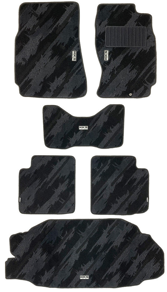 HKS Floor Mat (Monotone Oil Color - 6 Piece Set) - Nissan Skyline GT-R BCNR33 RHD 95-98