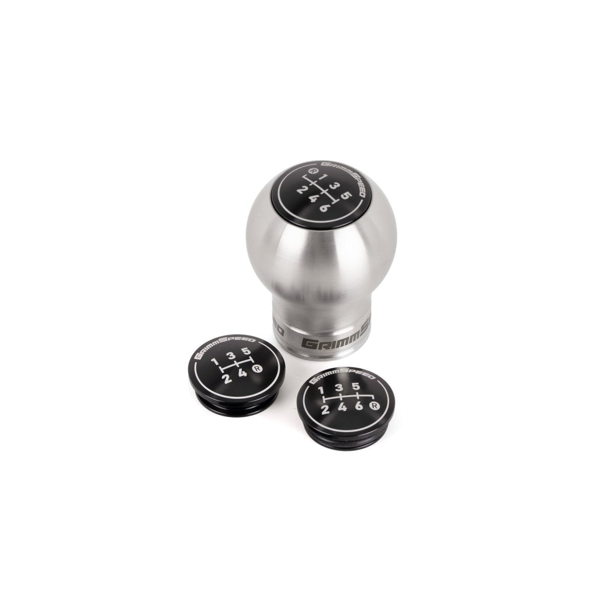 GrimmSpeed Stainless Steel Swap-Top Weighted Bulb Style Shift Knob Kit Most Subaru Models