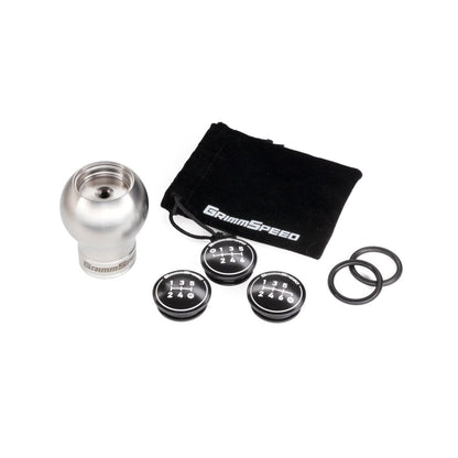 GrimmSpeed Stainless Steel Swap-Top Weighted Bulb Style Shift Knob Kit Most Subaru Models