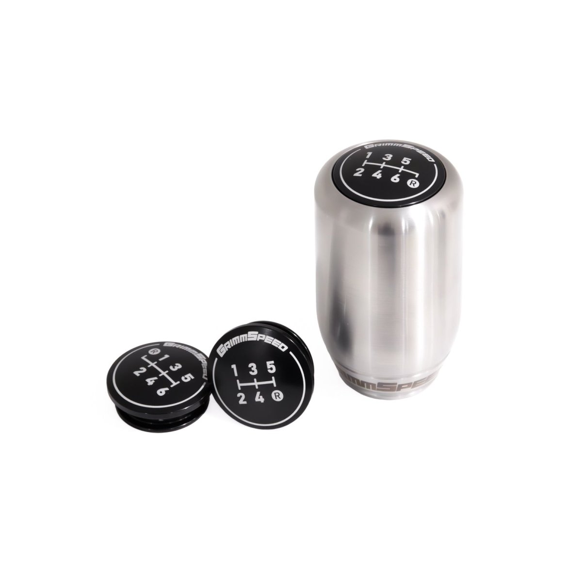 GrimmSpeed Stainless Steel Swap-Top Weighted Piston Style Shift Knob Kit Most Subaru Models