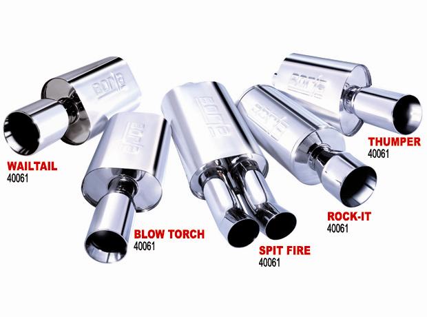 Borla Boomer Muffler | T-304 SS Oval 2.25in In 4in Side Out (40057)