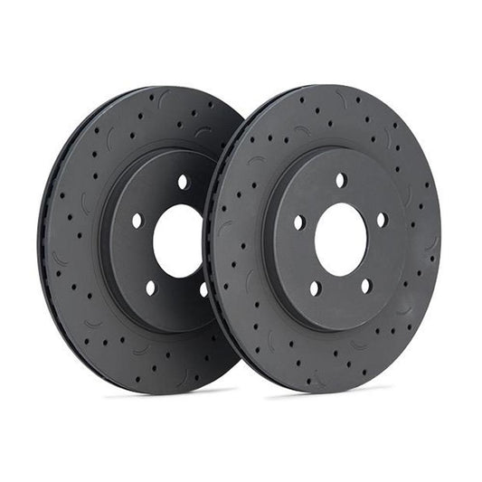 Hawk Talon Drilled & Slotted Front Brake Rotor Set | 2009-2010 Subaru Forester XT and 2005-2018 Subaru WRX STI (HTC4914)