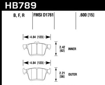 Hawk Performance HP+ Street Brake Pads (Rear) - VW/Audi / Jetta / A3