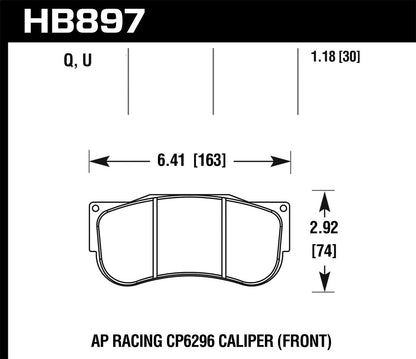 Hawk CP2361/CP3228/CP5104/CP5144 AP Racing DTC-70 Brake Pads
