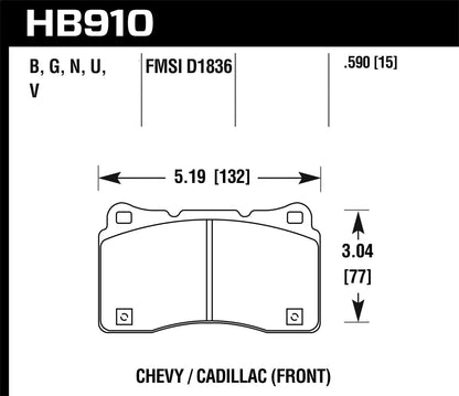 Hawk 14-19 Porsche 911 GT3/GT3 RS / 2016 Porsche Cayman GT4 DTC-70 Race Front Brake Pads