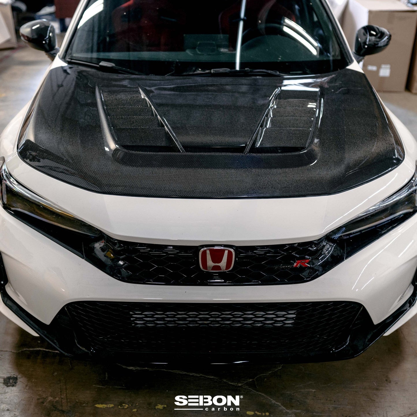 Seibon TV-Style Double Sided Carbon Fiber Hood | 2023+ Honda Civic Type R (HD23HDCVR-TV-DS)