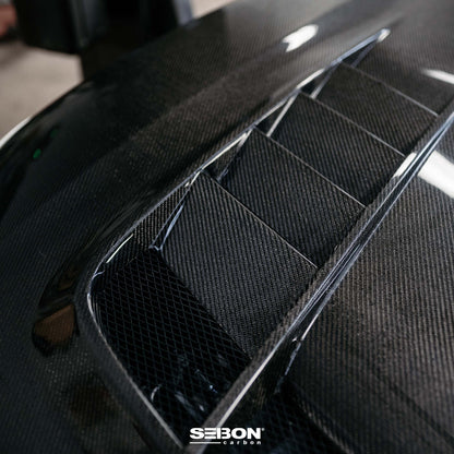 Seibon TV-Style Double Sided Carbon Fiber Hood | 2023+ Honda Civic Type R (HD23HDCVR-TV-DS)