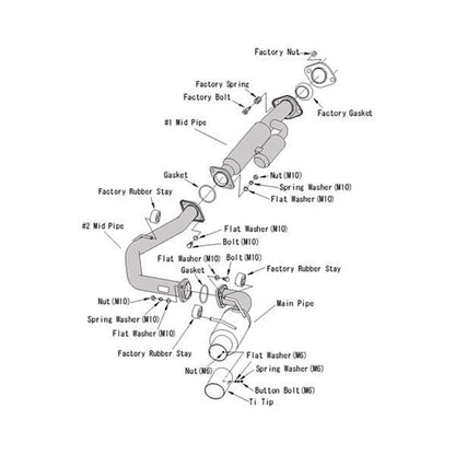 HKS Hi-Power Single Racing Ti-Tip Exhaust - Scion FR-S / Toyota 86 / Subaru BRZ 13-20
