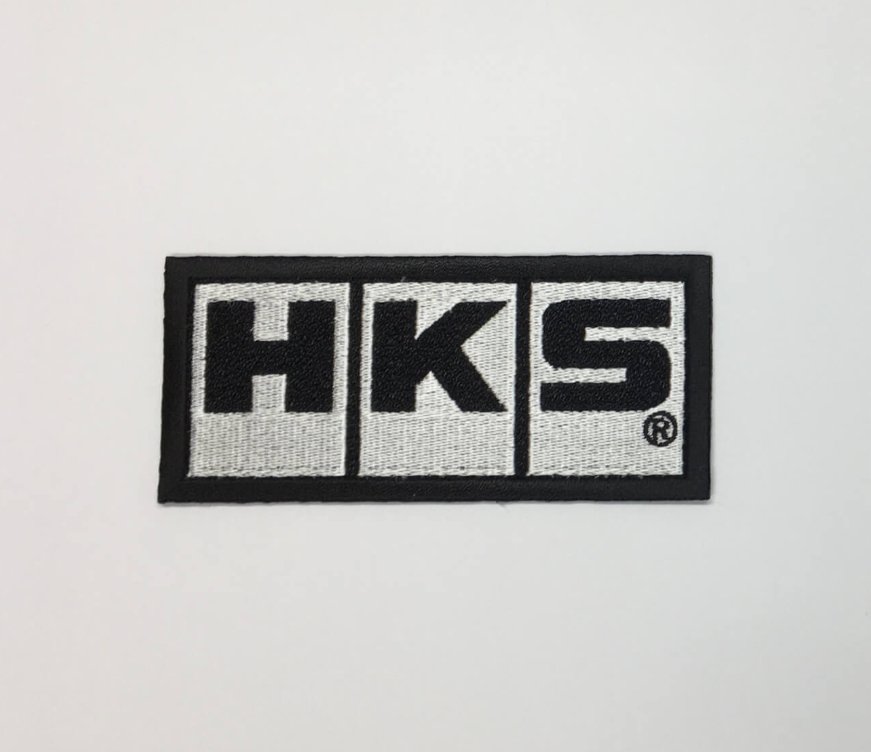 HKS White / Black Logo Patch