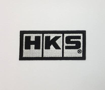 HKS White / Black Logo Patch