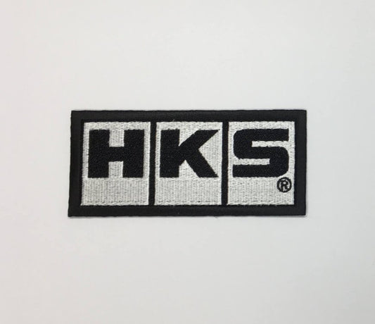HKS White / Black Logo Patch