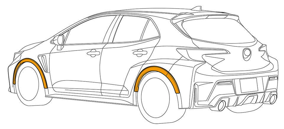 HKS Fender Molding (ABS Plastic) - Toyota GR Corolla 2023+