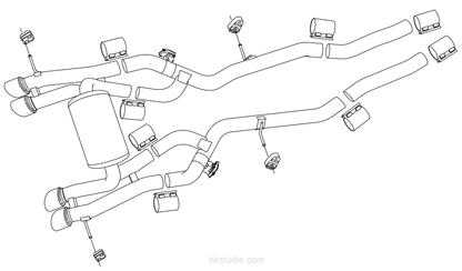 HKS HKStudie Catback Exhaust | BMW M3/M4 G80/G82 (21-25) (HKSTUDIE-EX001)