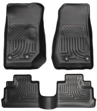 2011-2012 Jeep Wrangler Unlimited (4 Door) WeatherBeater 2nd Row Black Floor Liners by Husky Liners (19021)