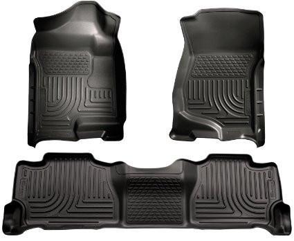 2007-2013 GM Escalade/Suburban/Yukon WeatherBeater Black Front & 2nd Seat Floor Liners by Husky Liners (98251)