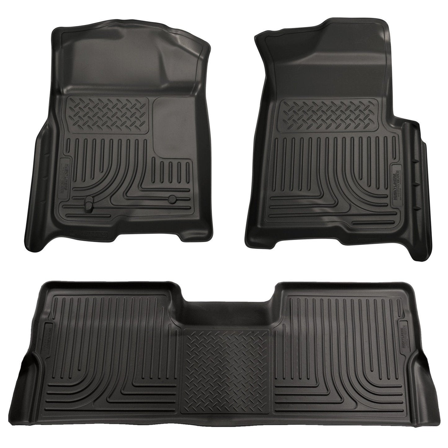 2009-2012 Honda Pilot (All) WeatherBeater Combo Black Floor Liners (One Piece for 2nd Row) by Husky Liners (98421)