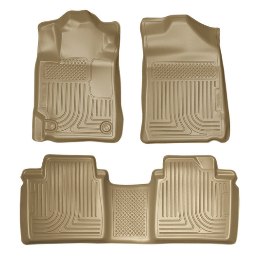 2007-2011 Toyota Camry (All) WeatherBeater Combo Tan Floor Liners (One Piece for 2nd Row) by Husky Liners (98513)
