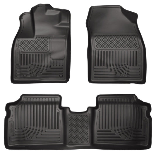 2012 Toyota Prius (PlugIn Models ONLY) WeatherBeater Front & 2nd Seat Black Floor Liners by Husky Liners (98931)