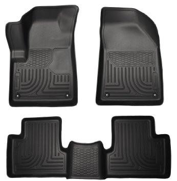 2014 Jeep Cherokee WeatherBeater Black Front and Second Seat Floor Liners by Husky Liners (99031)
