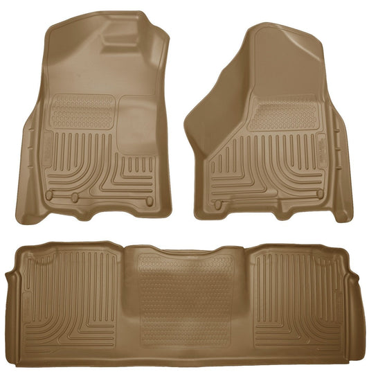 2010-2012 Dodge Ram 2500/3500 Mega Cab WeatherBeater Combo Tan Floor Liners by Husky Liners (99043)