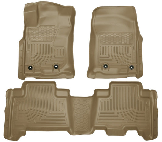 2013 Toyota 4Runner WeatherBeater Tan Front & 2nd Seat Floor Liners by Husky Liners (99573)