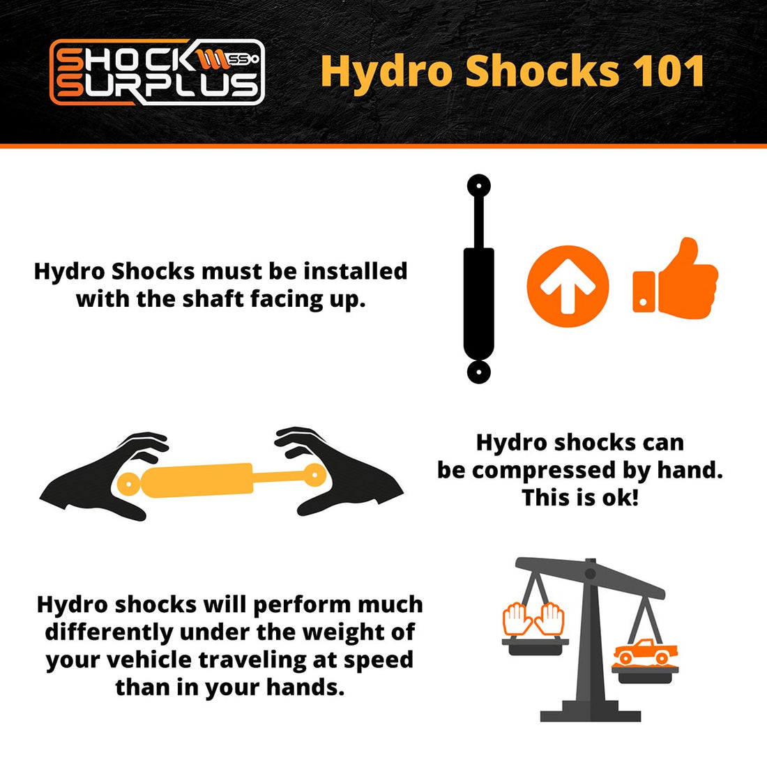 Skyjacker H7000 Hydro Shocks Set w/0" lift - 2006-2010 Hummer H3 4WD