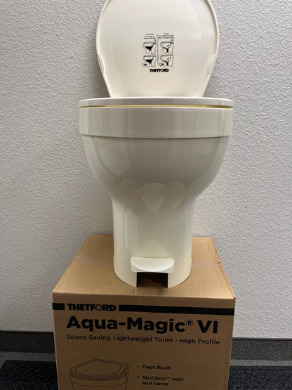 Thetford | Aqua-Magic VI Hi RV Toilet with Foot Flush | 31836 | Parchment