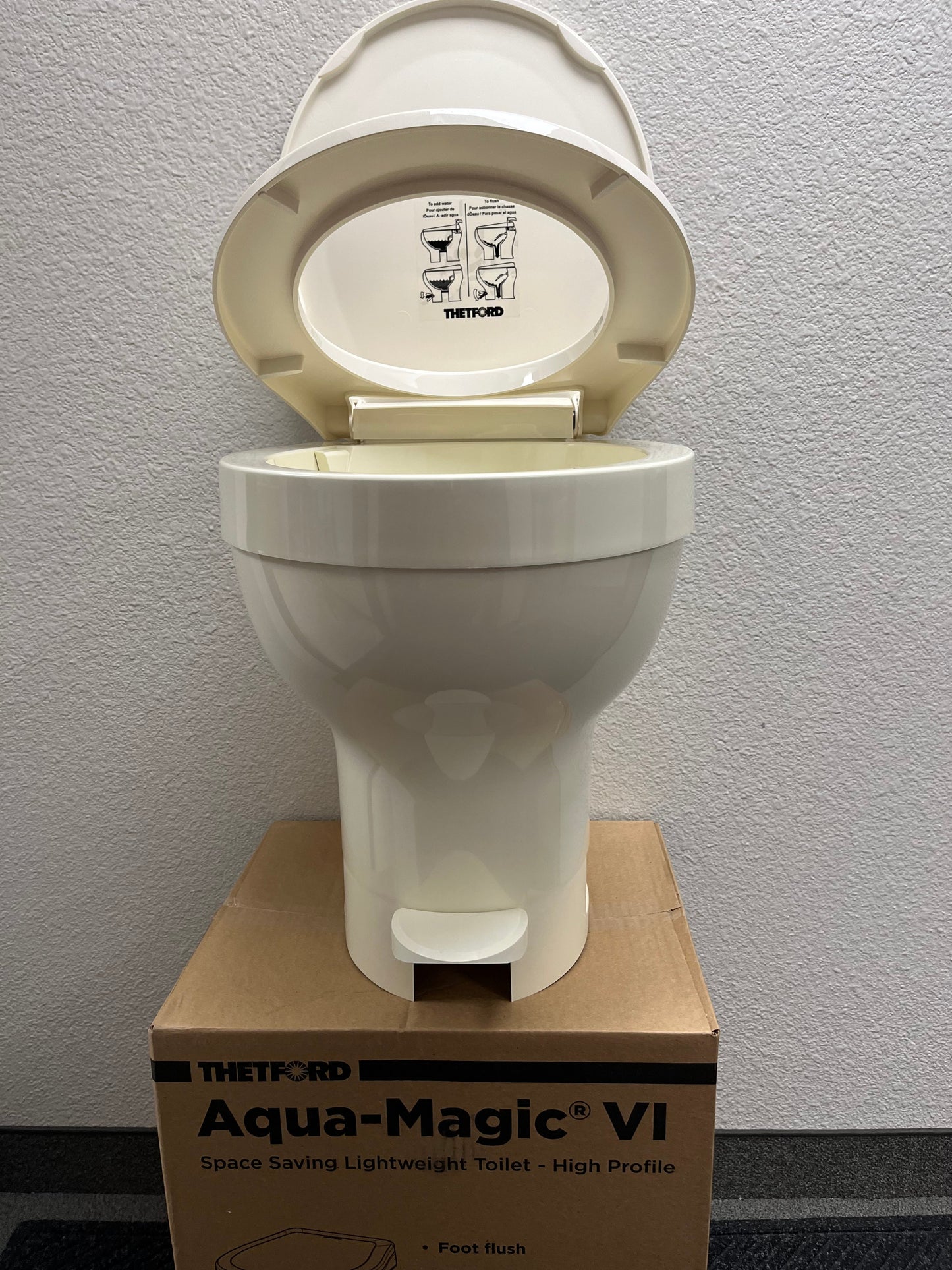 Thetford | Aqua-Magic VI Hi RV Toilet with Foot Flush | 31836 | Parchment