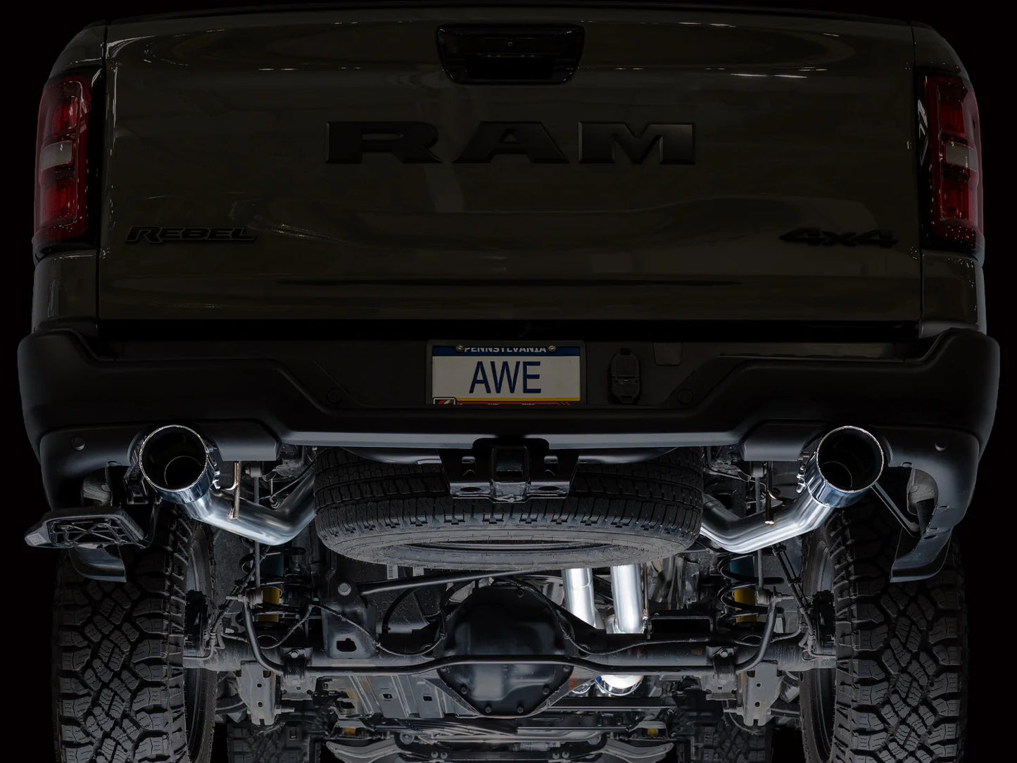AWE Tuning 2025+ RAM 1500 3.0TT Rebel 0FG Cat-Back Exhaust w/ Chrome Silver Tips