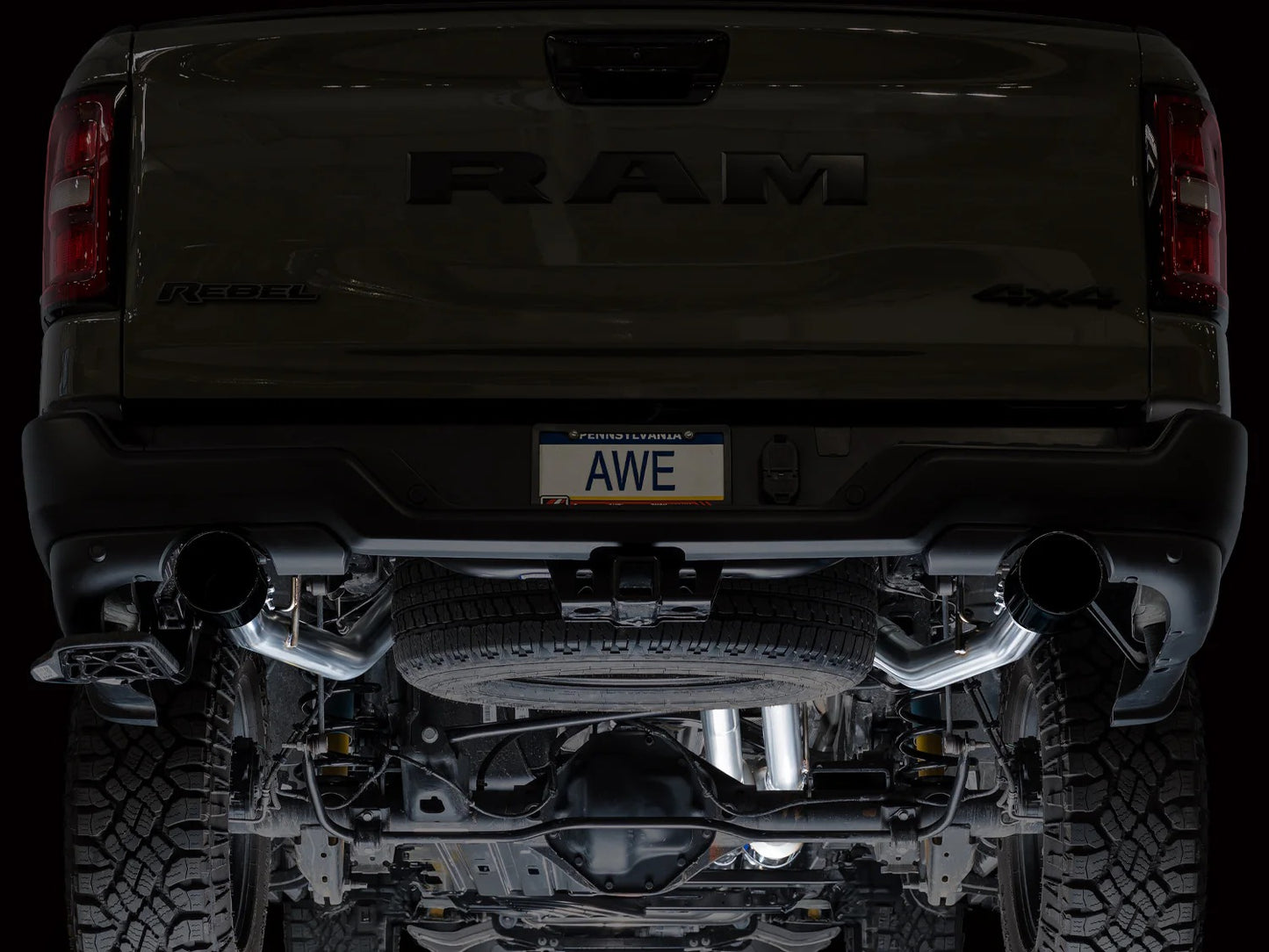 AWE Tuning 2025+ RAM 1500 3.0TT Rebel 0FG Cat-Back Exhaust w/ Diamond Black Tips