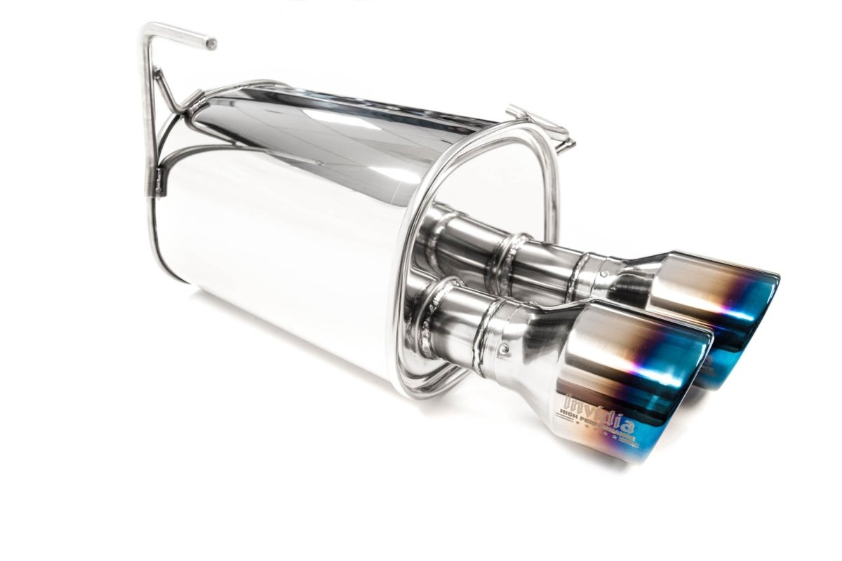 Invidia 15+ Subaru WRX/STI 4Dr Q300 Twin Outlet Rolled Titanium Burnt Quad Tip Cat-Back Exhaust