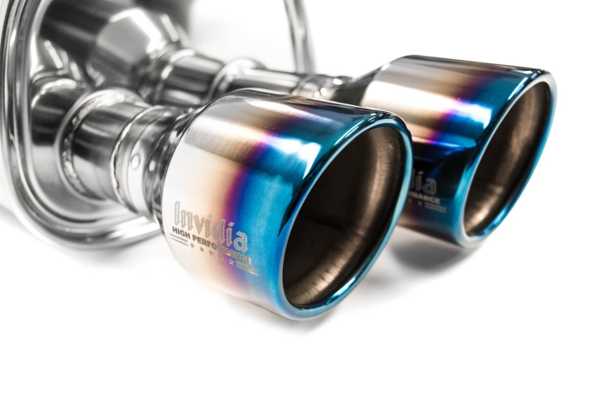 Invidia 15+ Subaru WRX/STI 4Dr Q300 Twin Outlet Rolled Titanium Burnt Quad Tip Cat-Back Exhaust