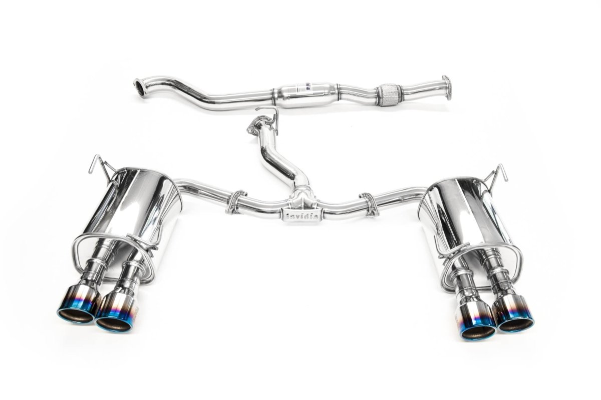 Invidia 15+ Subaru WRX/STI 4Dr Q300 Twin Outlet Rolled Titanium Burnt Quad Tip Cat-Back Exhaust