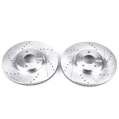 PowerStop Drilled & Slotted Front Rotors | Infiniti FX35 (03-05) (JBR1100XPR)