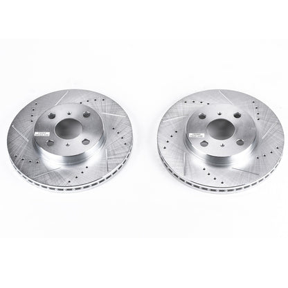 PowerStop Drilled & Slotted Front Rotors | Scion xA (04-06) (JBR1110XPR)