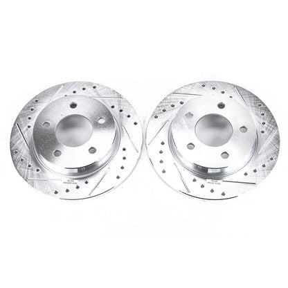 PowerStop Drilled & Slotted Rear Rotors | Mazda 3 (04-13) (JBR1114XPR)