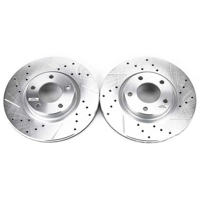 PowerStop Drilled & Slotted Front Rotors | Mazda 3 (04-13) (JBR1115XPR)