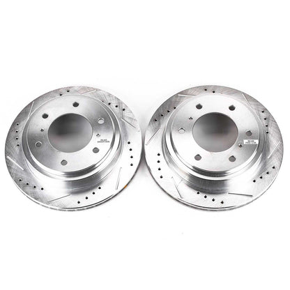 PowerStop Drilled & Slotted Rear Rotors | Mitsubishi Montero (00-06) (JBR1133XPR)