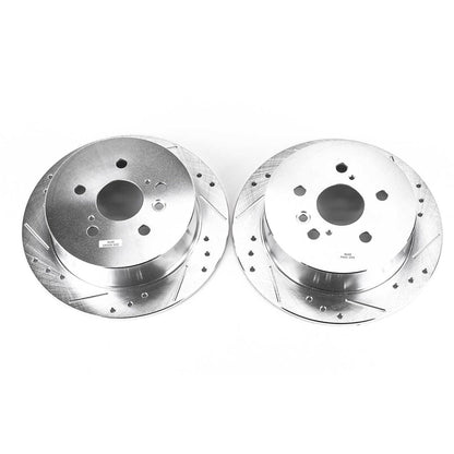 PowerStop Drilled & Slotted Rear Rotors | Lexus RX330 (04-06) (JBR1153XPR)