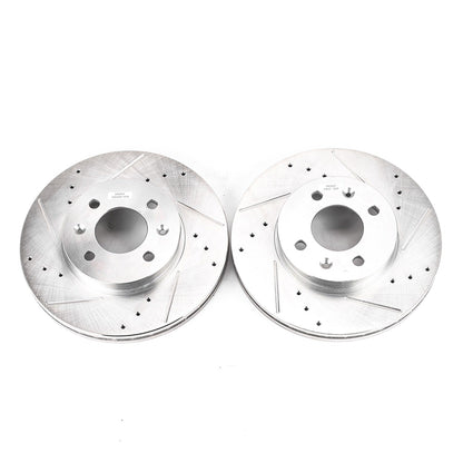 PowerStop Drilled & Slotted Front Rotors | Hyundai Accent (06-11) (JBR1159XPR)
