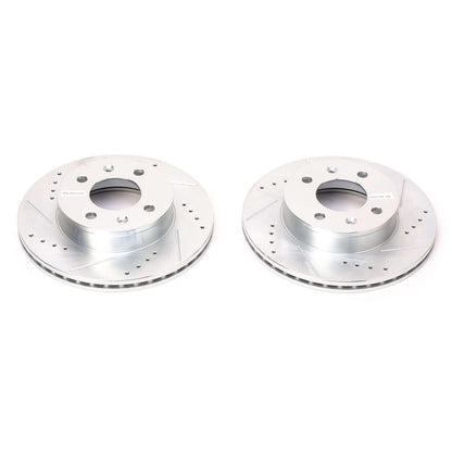 PowerStop Drilled & Slotted Front Rotors | Hyundai Accent (03-05) (JBR1160XPR)