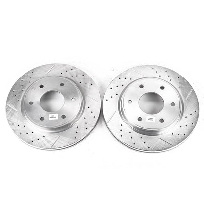 PowerStop Drilled & Slotted Front Rotors | Infiniti QX56 (05-06) (JBR1161XPR)