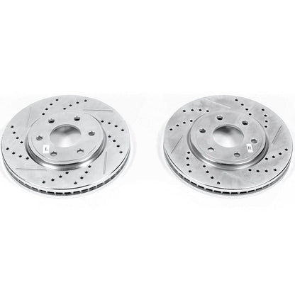 PowerStop Drilled & Slotted Front Rotors | Nissan Frontier (05-19) (JBR1166XPR)